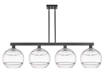 Rochester - 4 Light - 55 inch - Matte Black - Stem hung - Island Light (3442|716-4I-BK-G556-12CL)