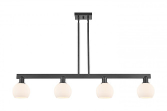 Athens - 4 Light - 49 inch - Matte Black - Stem hung - Island Light (3442|716-4I-BK-G121-6)