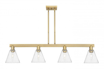 Berkshire Glass - 4 Light - 51 inch - Brushed Brass - Stem hung - Island Light (3442|716-4I-BB-GBC-84)