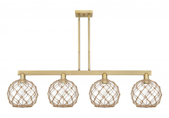 Farmhouse Rope - 4 Light - 53 inch - Brushed Brass - Stem hung - Island Light (3442|716-4I-BB-G122-10RB)