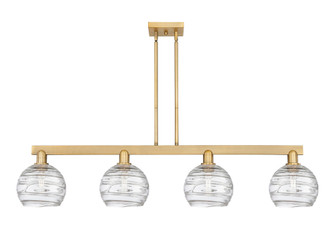 Athens Deco Swirl - 4 Light - 51 inch - Brushed Brass - Stem hung - Island Light (3442|716-4I-BB-G1213-8CL)