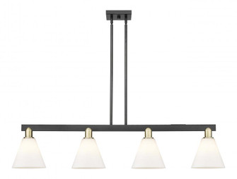 Berkshire Glass - 4 Light - 51 inch - Black Antique Brass - Stem hung - Island Light (3442|716-4I-BAB-GBC-81)