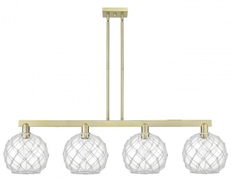 Farmhouse Rope - 4 Light - 53 inch - Antique Brass - Stem hung - Island Light (3442|716-4I-AB-G122-10RW)