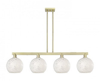 White Mouchette - 4 Light - 53 inch - Antique Brass - Stem hung - Island Light (3442|716-4I-AB-G1216-10WM)