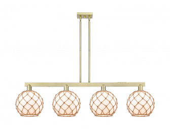 Farmhouse Rope - 4 Light - 53 inch - Antique Brass - Stem hung - Island Light (3442|716-4I-AB-G121-10RB)