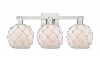 Farmhouse Rope - 3 Light - 27 inch - Brushed Satin Nickel - Bath Vanity Light (3442|716-3W-SN-G121-8RW)