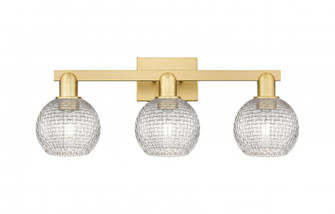Athens - 3 Light - 25 inch - Satin Gold - Bath Vanity Light (3442|716-3W-SG-G122C-6CL)