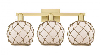 Farmhouse Rope - 3 Light - 27 inch - Satin Gold - Bath Vanity Light (3442|716-3W-SG-G121-8RB)