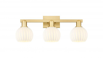 White Venetian - 3 Light - 25 inch - Satin Gold - Bath Vanity Light (3442|716-3W-SG-G1217-6WV)