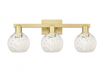 White Mouchette - 3 Light - 25 inch - Satin Gold - Bath Vanity Light (3442|716-3W-SG-G1216-6WM)