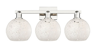 White Mouchette - 3 Light - 27 inch - Polished Nickel - Bath Vanity Light (3442|716-3W-PN-G1216-8WM)