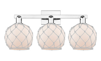 Farmhouse Rope - 3 Light - 27 inch - Polished Chrome - Bath Vanity Light (3442|716-3W-PC-G121-8RW)