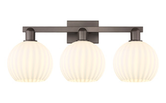 White Venetian - 3 Light - 27 inch - Oil Rubbed Bronze - Bath Vanity Light (3442|716-3W-OB-G1217-8WV)
