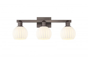 White Venetian - 3 Light - 25 inch - Oil Rubbed Bronze - Bath Vanity Light (3442|716-3W-OB-G1217-6WV)
