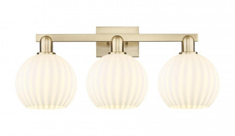 White Venetian - 3 Light - 27 inch - Champagne Bronze - Bath Vanity Light (3442|716-3W-CB-G1217-8WV)