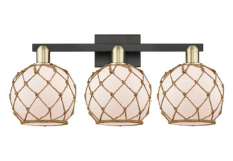 Farmhouse Rope - 3 Light - 27 inch - Black Antique Brass - Bath Vanity Light (3442|716-3W-BAB-G121-8RB)
