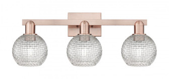 Athens - 3 Light - 25 inch - Antique Copper - Bath Vanity Light (3442|716-3W-AC-G122C-6CL)