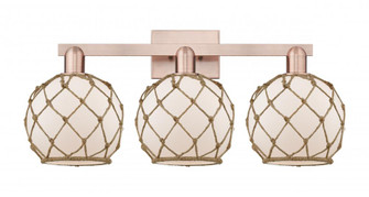 Farmhouse Rope - 3 Light - 27 inch - Antique Copper - Bath Vanity Light (3442|716-3W-AC-G121-8RB)