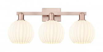 White Venetian - 3 Light - 27 inch - Antique Copper - Bath Vanity Light (3442|716-3W-AC-G1217-8WV)