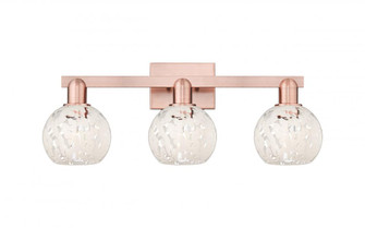 White Mouchette - 3 Light - 25 inch - Antique Copper - Bath Vanity Light (3442|716-3W-AC-G1216-6WM)