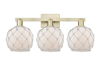 Farmhouse Rope - 3 Light - 27 inch - Antique Brass - Bath Vanity Light (3442|716-3W-AB-G121-8RW)