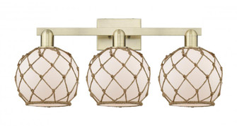 Farmhouse Rope - 3 Light - 27 inch - Antique Brass - Bath Vanity Light (3442|716-3W-AB-G121-8RB)