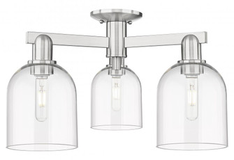 Bella - 3 Light - 23 inch - Brushed Satin Nickel - Semi-Flush Mount (3442|716-3F-SN-G558-6CL)