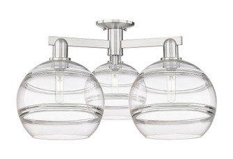 Rochester - 3 Light - 28 inch - Brushed Satin Nickel - Semi-Flush Mount (3442|716-3F-SN-G556-10CL)