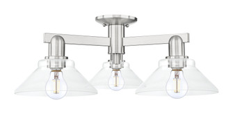 Orwell - 3 Light - 26 inch - Brushed Satin Nickel - Semi-Flush Mount (3442|716-3F-SN-G132)