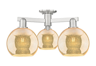 Athens - 3 Light - 26 inch - Brushed Satin Nickel - Semi-Flush Mount (3442|716-3F-SN-G128-8)