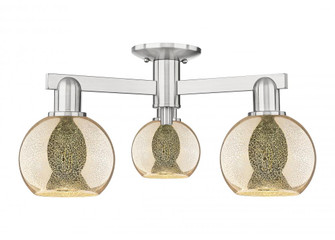 Athens - 3 Light - 23 inch - Brushed Satin Nickel - Semi-Flush Mount (3442|716-3F-SN-G128-6)
