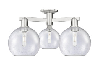 Athens - 3 Light - 26 inch - Brushed Satin Nickel - Semi-Flush Mount (3442|716-3F-SN-G124-8)