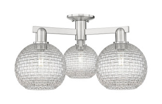 Athens - 3 Light - 26 inch - Brushed Satin Nickel - Semi-Flush Mount (3442|716-3F-SN-G122C-8CL)