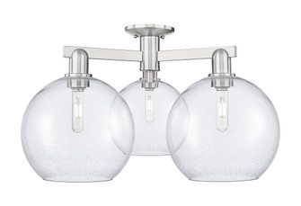 Athens - 3 Light - 28 inch - Brushed Satin Nickel - Semi-Flush Mount (3442|716-3F-SN-G124-10)