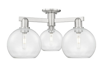 Athens - 3 Light - 26 inch - Brushed Satin Nickel - Semi-Flush Mount (3442|716-3F-SN-G122-8)