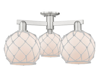 Farmhouse Rope - 3 Light - 26 inch - Brushed Satin Nickel - Semi-Flush Mount (3442|716-3F-SN-G121-8RW)