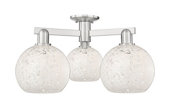 White Mouchette - 3 Light - 26 inch - Brushed Satin Nickel - Semi-Flush Mount (3442|716-3F-SN-G1216-8WM)