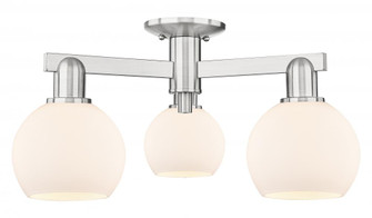 Athens - 3 Light - 23 inch - Brushed Satin Nickel - Semi-Flush Mount (3442|716-3F-SN-G121-6)