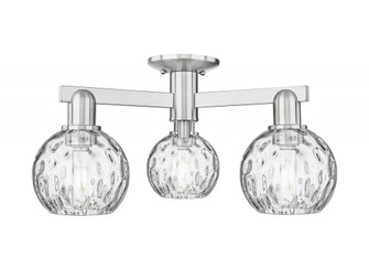 Athens Water Glass - 3 Light - 24 inch - Brushed Satin Nickel - Semi-Flush Mount (3442|716-3F-SN-G1215-6)