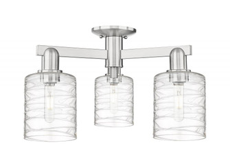 Cobbleskill - 3 Light - 23 inch - Brushed Satin Nickel - Semi-Flush Mount (3442|716-3F-SN-G1113)
