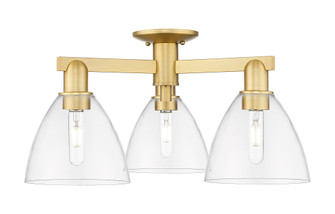 Bristol - 3 Light - 25 inch - Satin Gold - Semi-Flush Mount (3442|716-3F-SG-GBD-752)