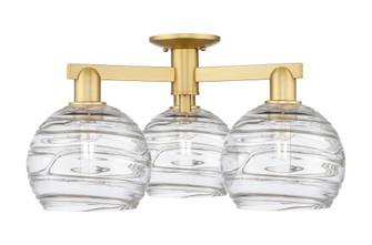 Athens Deco Swirl - 3 Light - 26 inch - Satin Gold - Semi-Flush Mount (3442|716-3F-SG-G1213-8CL)
