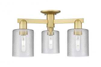 Cobbleskill - 3 Light - 23 inch - Satin Gold - Semi-Flush Mount (3442|716-3F-SG-G112)