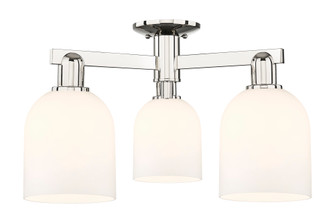 Bella - 3 Light - 23 inch - Polished Nickel - Semi-Flush Mount (3442|716-3F-PN-G558-6GWH)