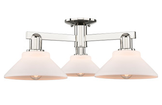 Orwell - 3 Light - 26 inch - Polished Nickel - Semi-Flush Mount (3442|716-3F-PN-G131)