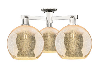 Athens - 3 Light - 28 inch - Polished Nickel - Semi-Flush Mount (3442|716-3F-PN-G128-10)