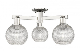 Athens - 3 Light - 23 inch - Polished Nickel - Semi-Flush Mount (3442|716-3F-PN-G122C-6CL)