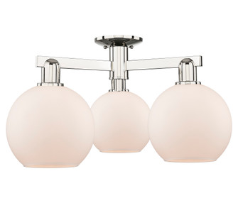 Athens - 3 Light - 26 inch - Polished Nickel - Semi-Flush Mount (3442|716-3F-PN-G121-8)