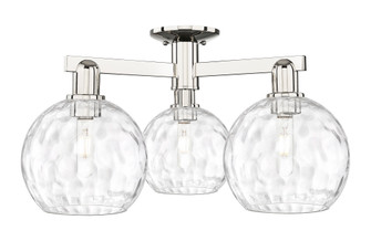 Athens Water Glass - 3 Light - 26 inch - Polished Nickel - Semi-Flush Mount (3442|716-3F-PN-G1215-8)