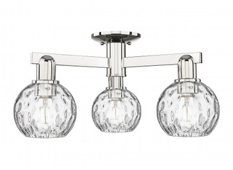 Athens Water Glass - 3 Light - 24 inch - Polished Nickel - Semi-Flush Mount (3442|716-3F-PN-G1215-6)